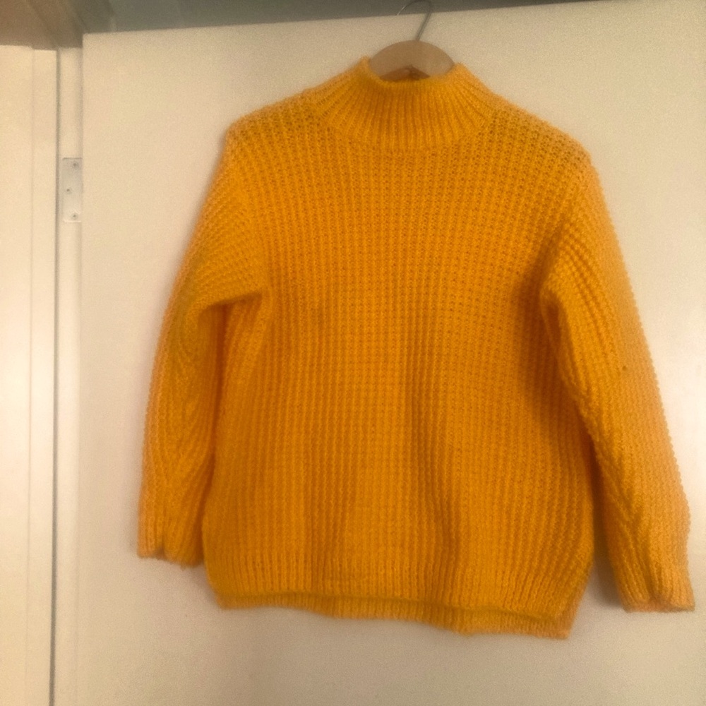 Vibrant Yellow Turtleneck Sweater